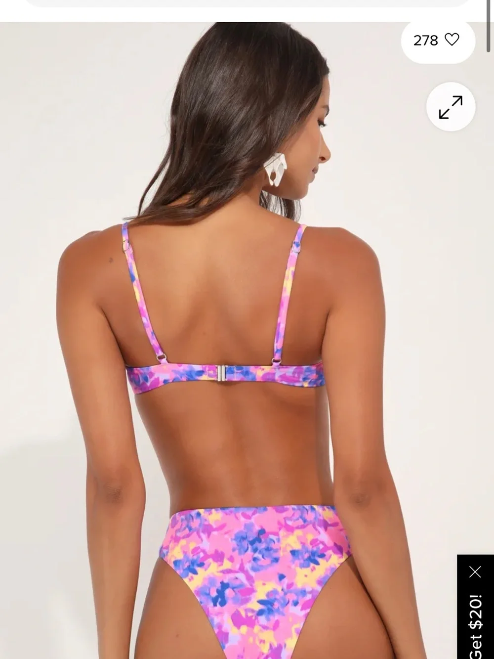 Lulu's Pink & Purple Floral Underwire Bikini Set